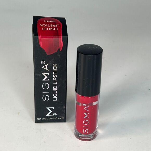 Sigma Beauty Satin Matte Liquid Lipstick Venom Red Travel .05 fl oz 1.4g NIB - Picture 1 of 8